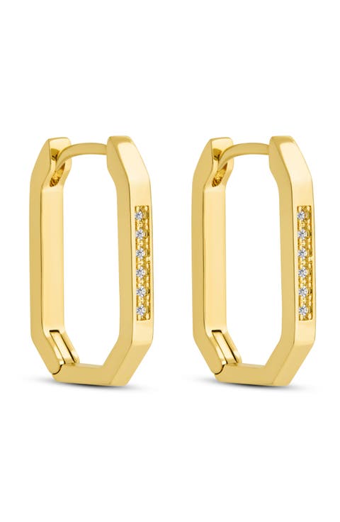 Aria Geometric CZ Hoop Earrings