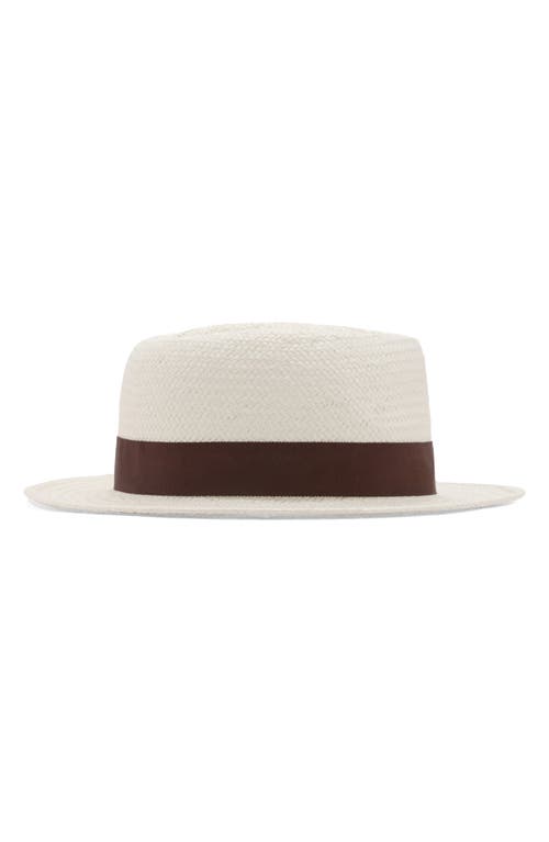 Mango Woven Straw Fedora In Brown