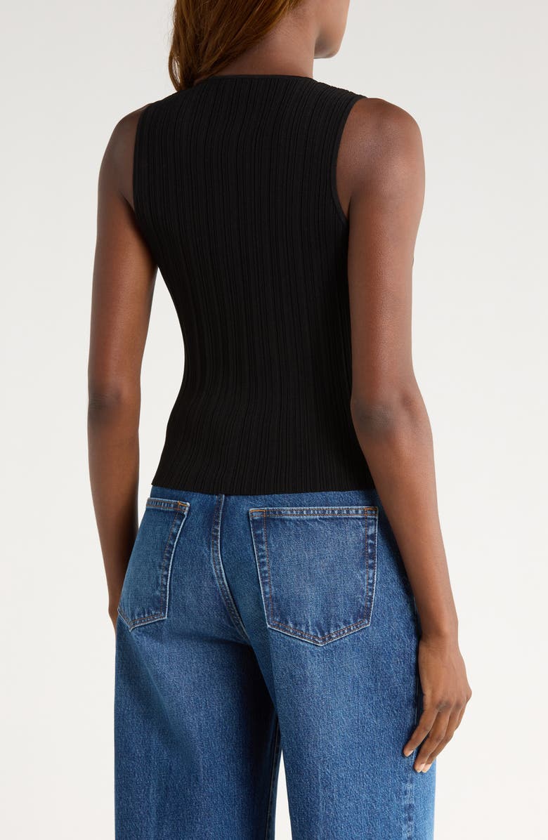 PAIGE Leira Button Front Sweater Tank, Alternate, color, Black