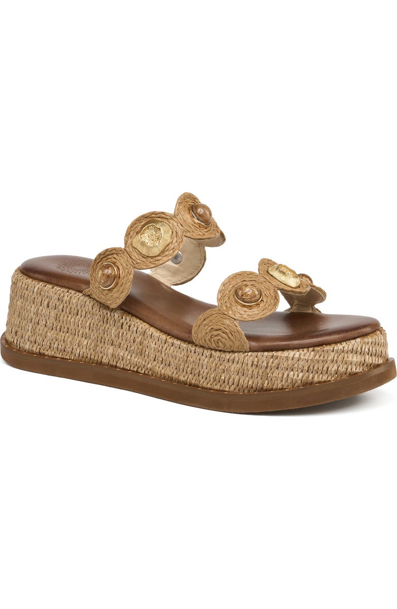Grace Footwear Venice Raffia Platform Sandal, Main, color, Brown