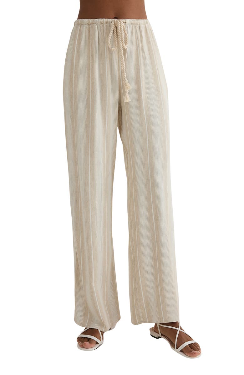Bella Dahl Stripe Wide Leg Drawcord Pants, Main, color,