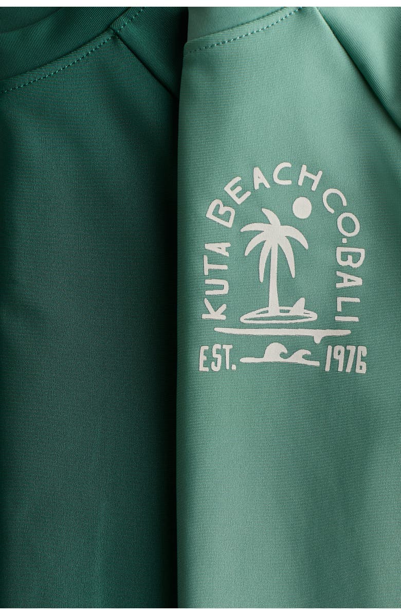 H&M 2-pack Upf 50 Swim Tops, Alternate, color, Green/Kuta Beach