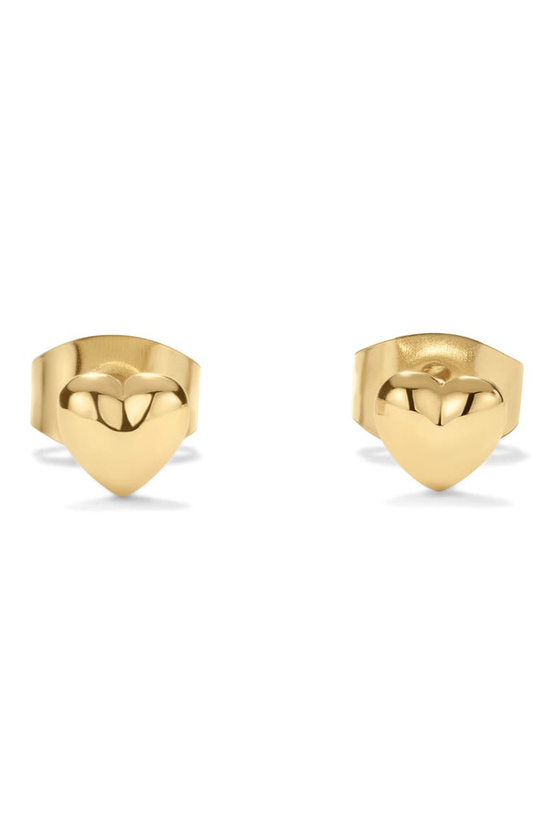 Mini Heart Stud Earrings, Main, color, GOLD