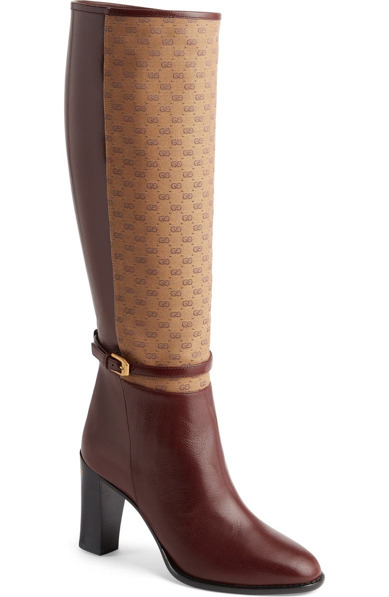 Gucci Finn Mixed Media Tall Boot, Main, color,
