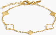 A Littles & Co Style Stories Mother Of Pearl Clover Bracelet In Gold-Tone Plating