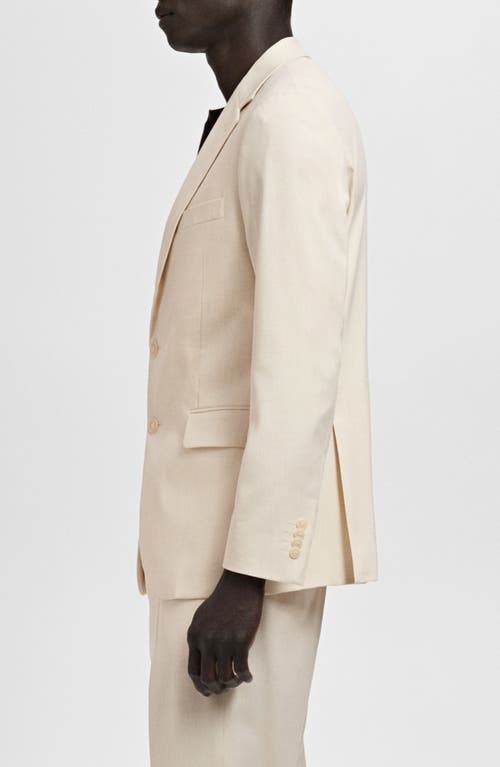 Mango Milan Slim Fit Linen Blazer In Neutral