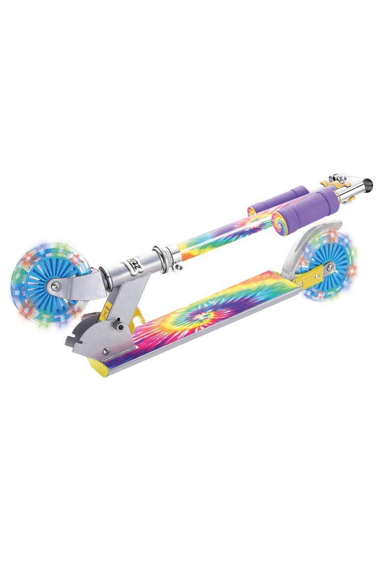 Tie Dye Foldable Scooter Light Up Wheels Ages 5 And Up, Alternate, color, Multicolored