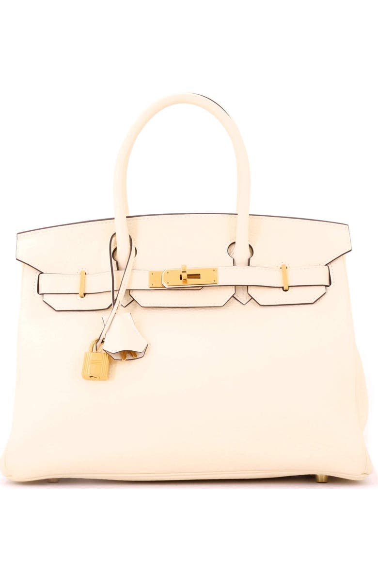 Pre-Owned Hermes Birkin Handbag Light Clemence with Gold Hardware 30, Main, color, Nata