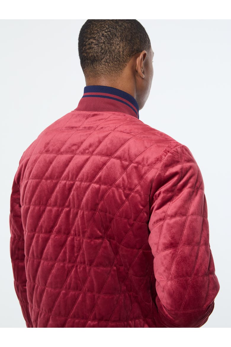 Redi Quilted Velour Bomber Jacket, Alternate, color, RHUBARB