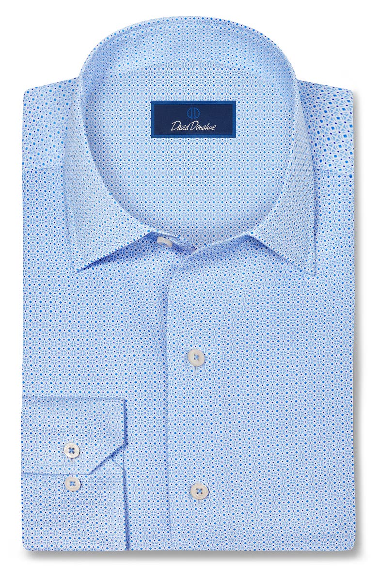 Geometric Cotton Sport Shirt, Main, color, BLUE