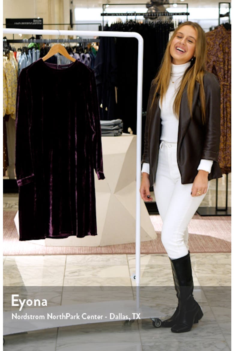Long Sleeve Velvet Shift Dress video