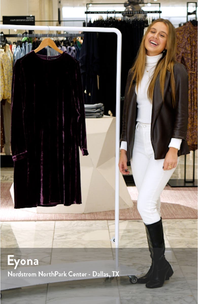 Long Sleeve Velvet Shift Dress, sales video thumbnail