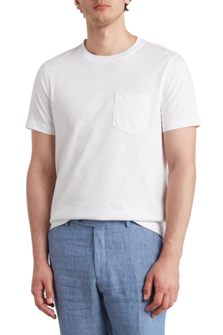 Cotton Jersey Knit Pocket T-Shirt, Main, color, WHITE