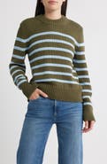 Rails Alise Stripe Cotton Crewneck Sweater