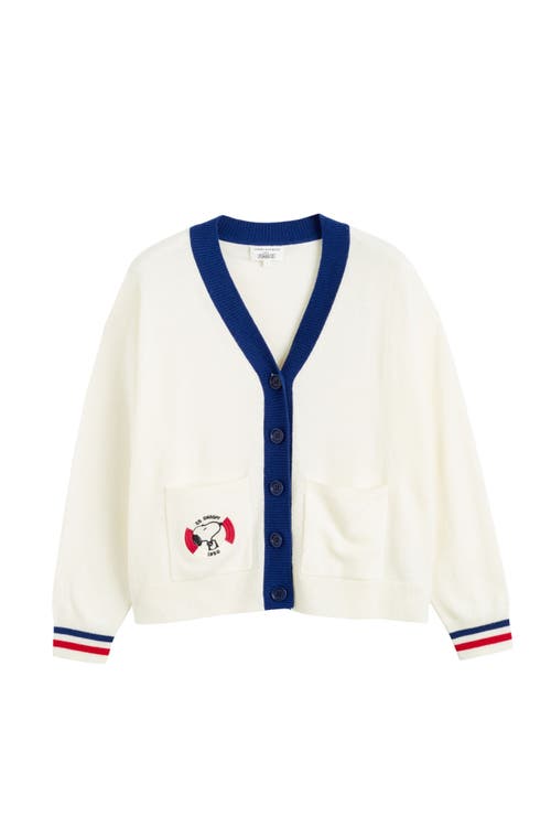 CHINTI & PARKER CHINTI & PARKER SNOOPY BADGE NAUTICAL WOOL CASHMERE CARDIGAN