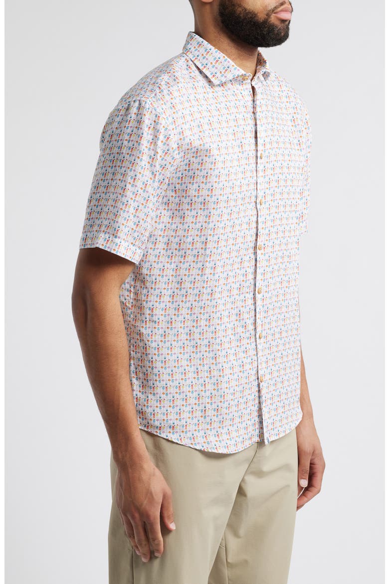 5 O'Clock Somewhere Short Sleeve Linen & Lyocell Button-Up Shirt, Alternate, color, WHITE
