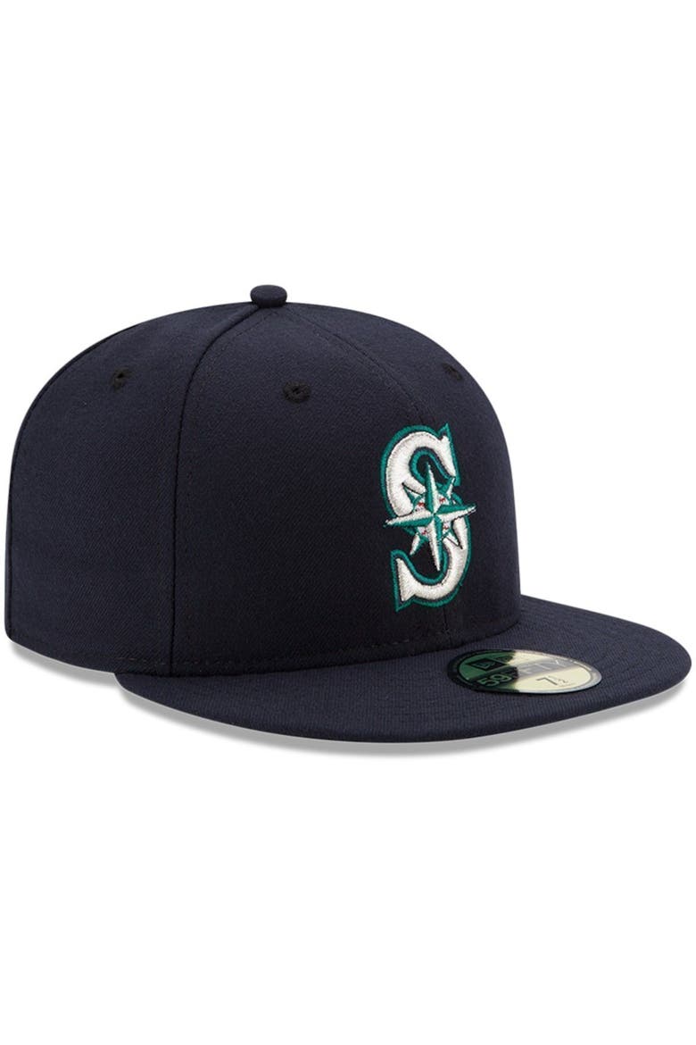 Men's New Era Navy Seattle Mariners Authentic Collection On Field 59FIFTY Fitted Hat, Alternate, color, NAVY