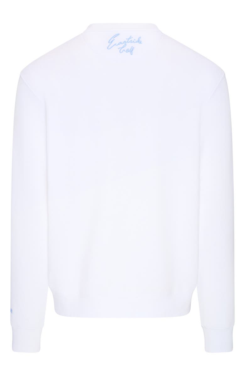Eastside Golf Luxe Fleece Logo Appliqué Crewneck Sweatshirt, Alternate, color, Bright White