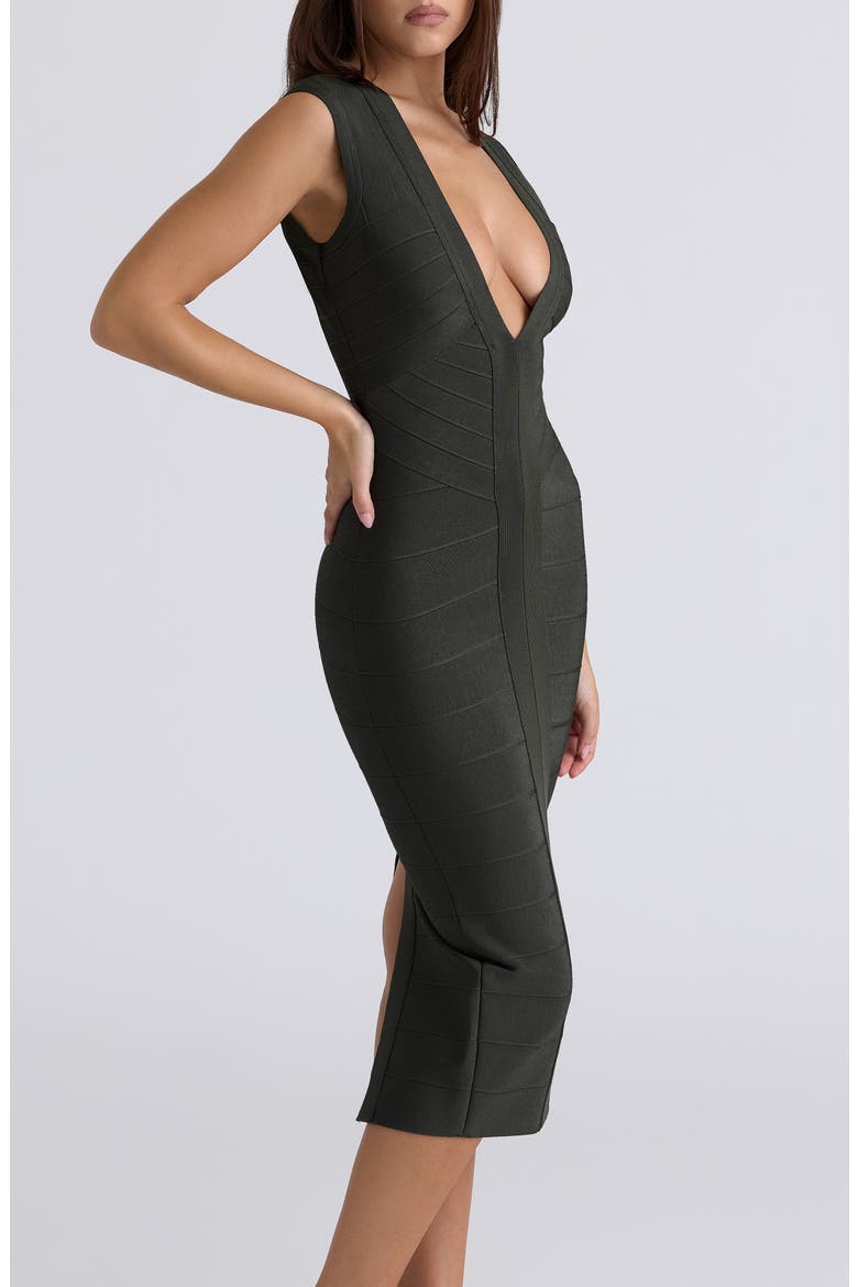 The Super Plunge Bandage Midi Dress, Alternate, color, GREEN