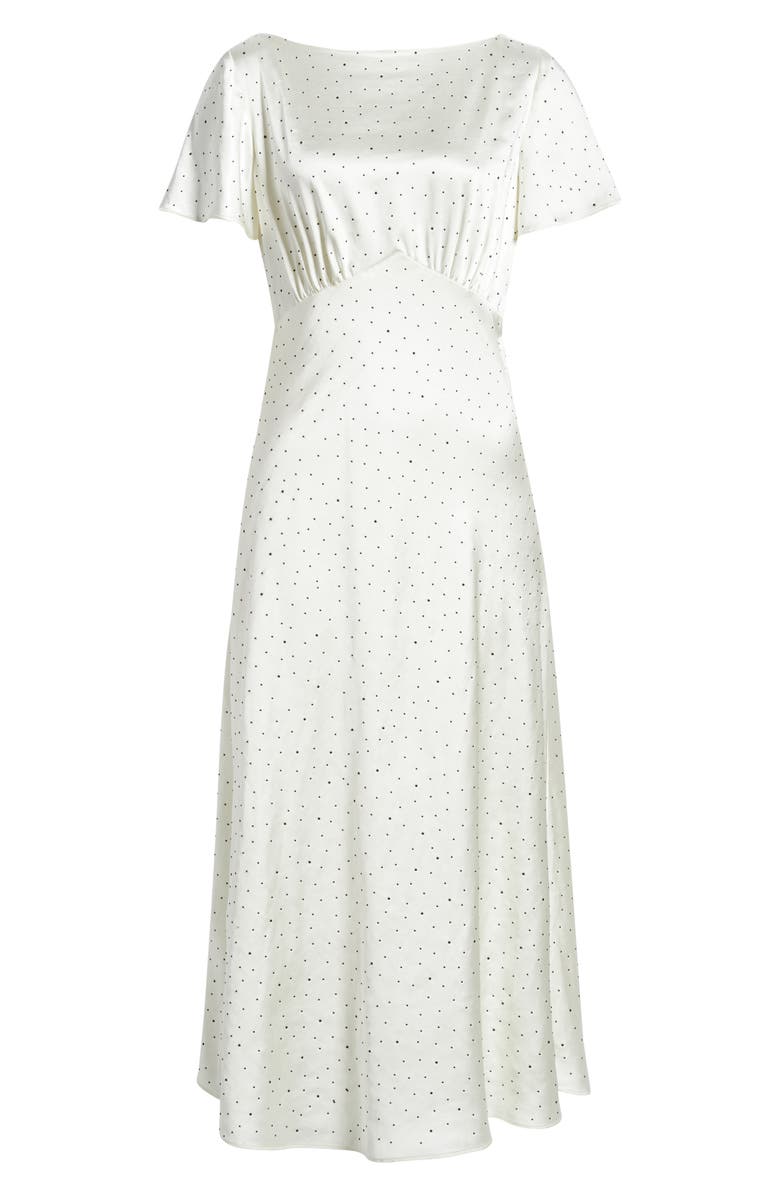 Lucy Paris Anastasia Dot Midi Dress, Alternate, color, Ivory