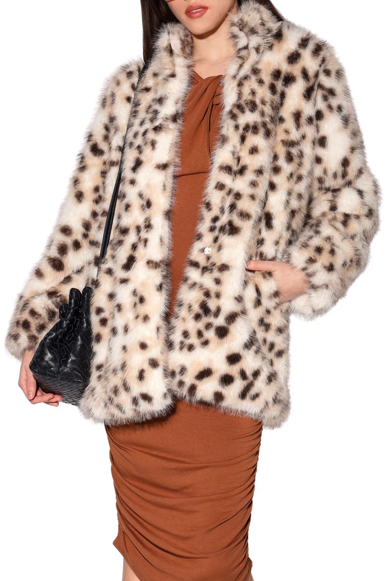 Priscilla Faux Fur Coat, Alternate, color, LYNX