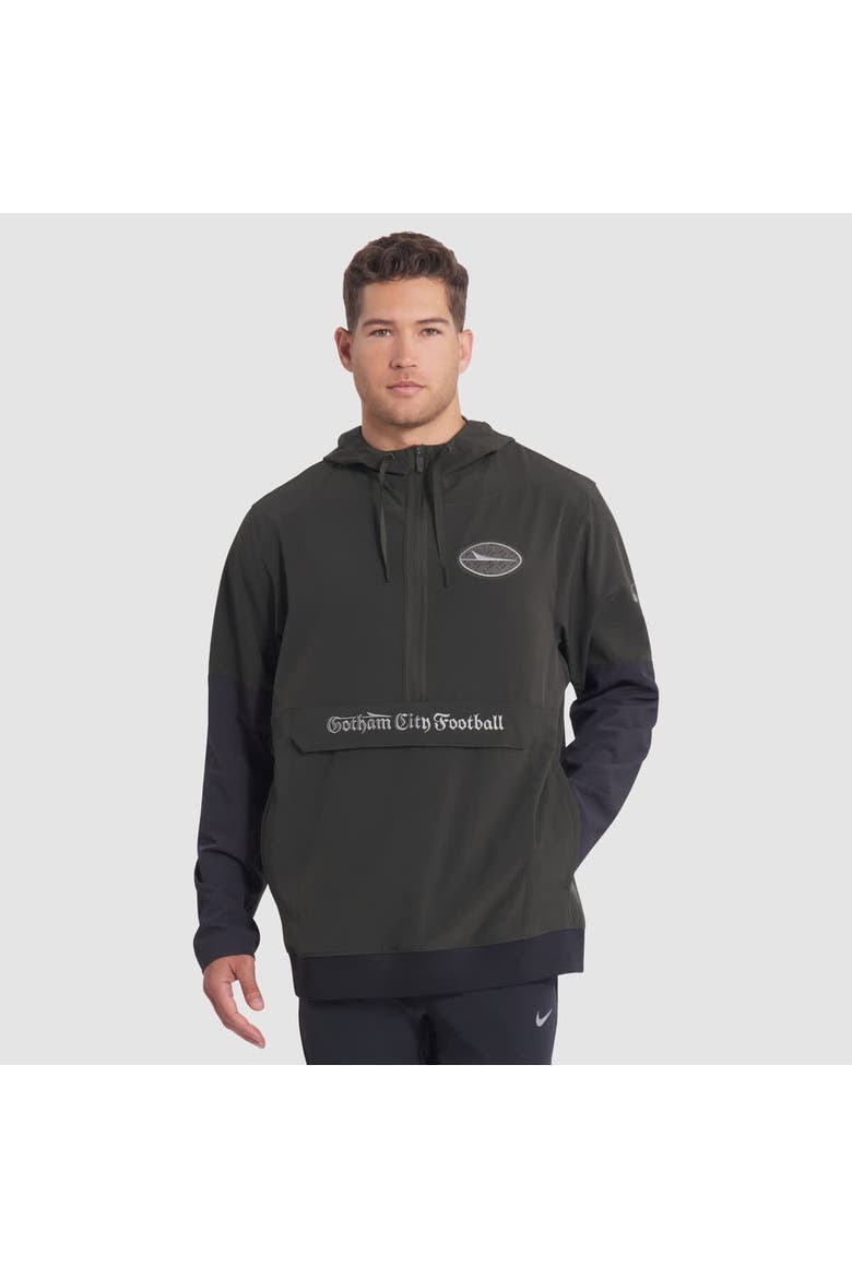 Men's Nike  Gotham Green New York Jets 2025 Rivalries Collection Sideline Anorak Half-Zip Hoodie Jacket, Main, color, Green