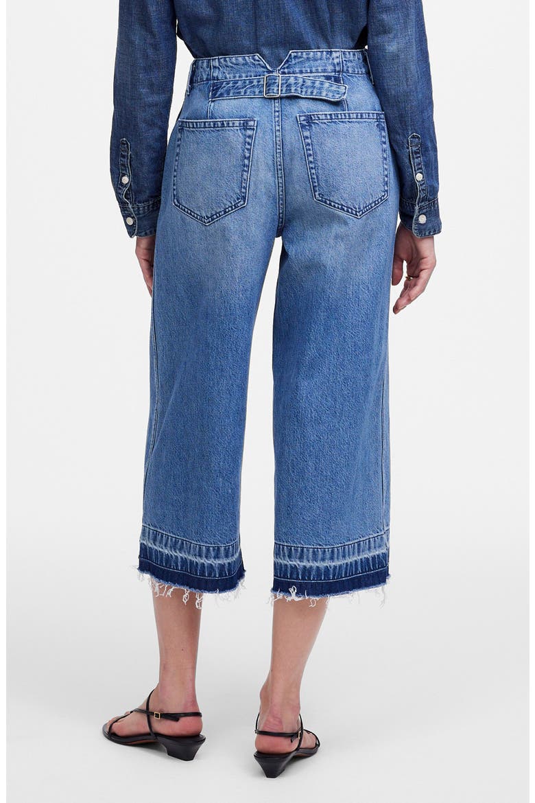 Release Hem High Waist Denim Culotte Jeans, Alternate, color, DUPAGE WASH