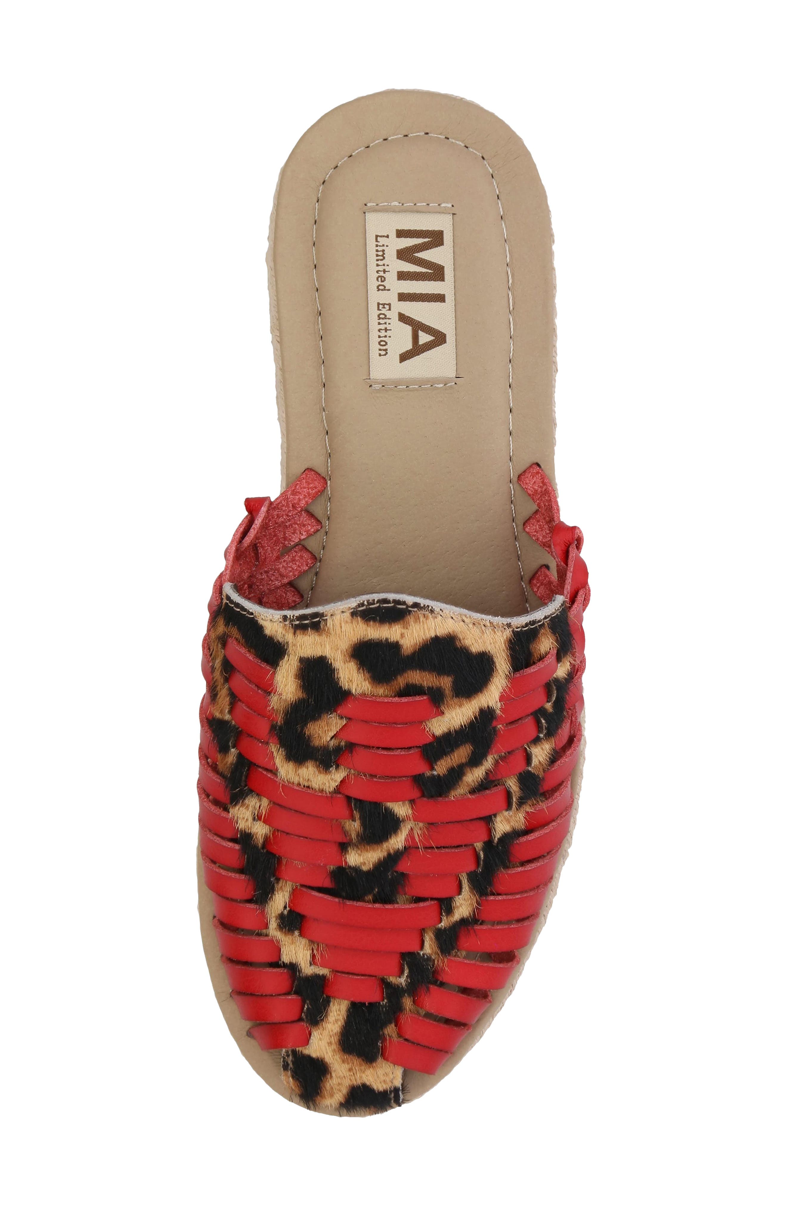 Erin Espadrille Mule, Alternate, color, LEOPARD/ RED