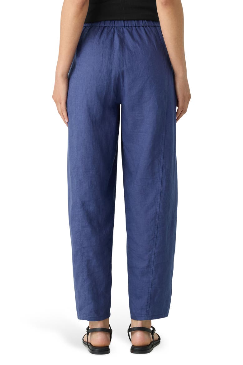 Pleated Organic Linen Lantern Pants, Alternate, color, BLUETTE