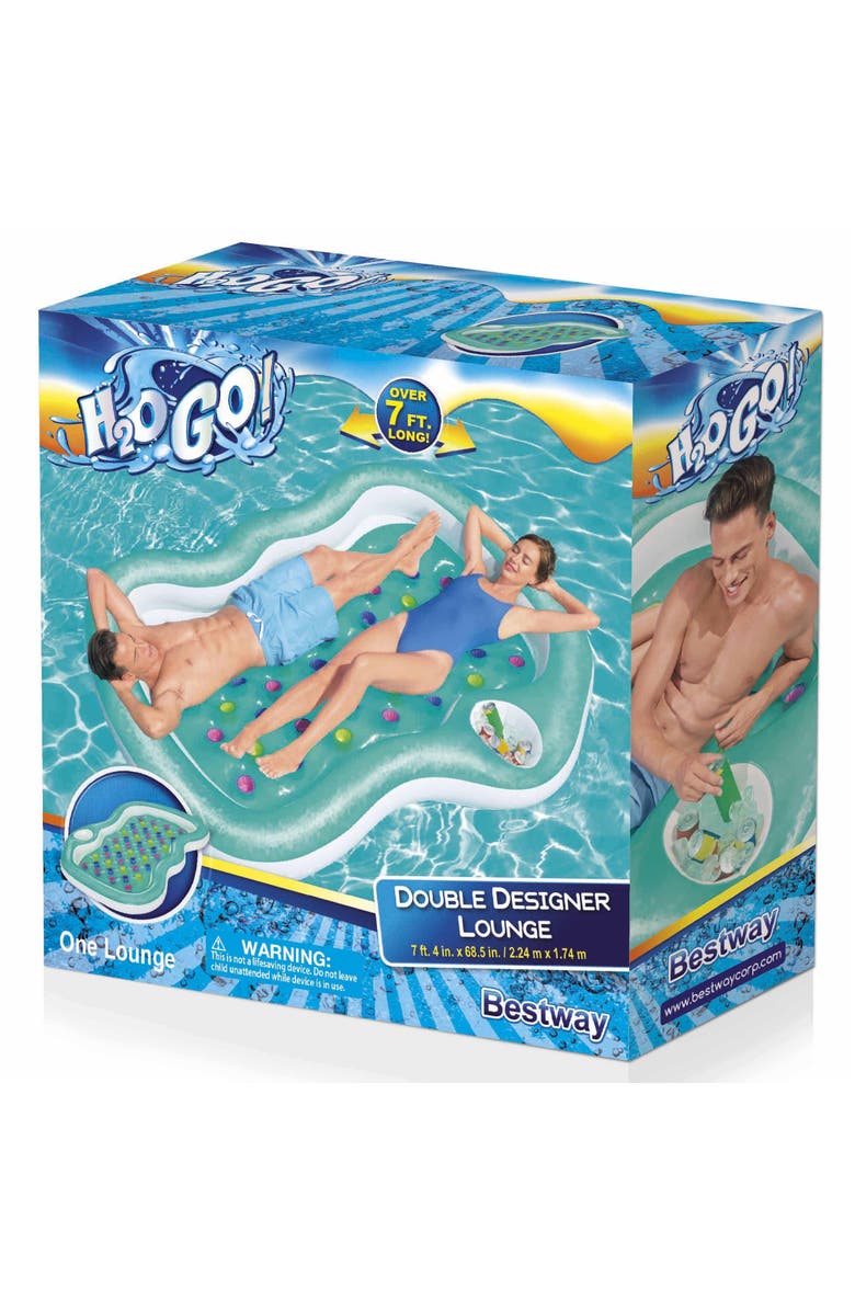 H2OGO! Double Designer Pool Lounge, Fits 2 Adults, Alternate, color, Multicolored