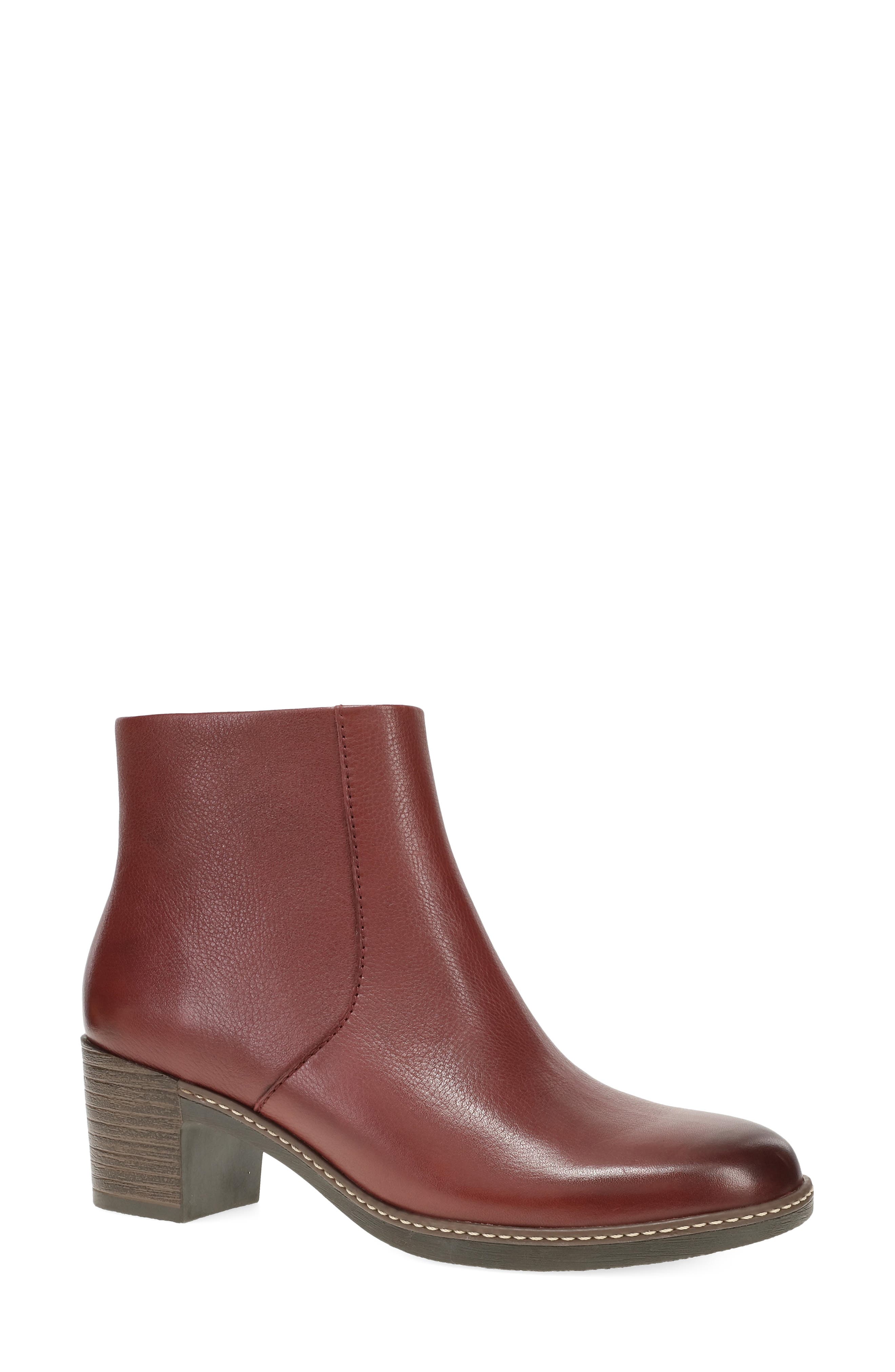Meryll Leather Bootie, Main, color, SANGRIA