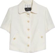 Etro Short Sleeve Crop Linen Jacket