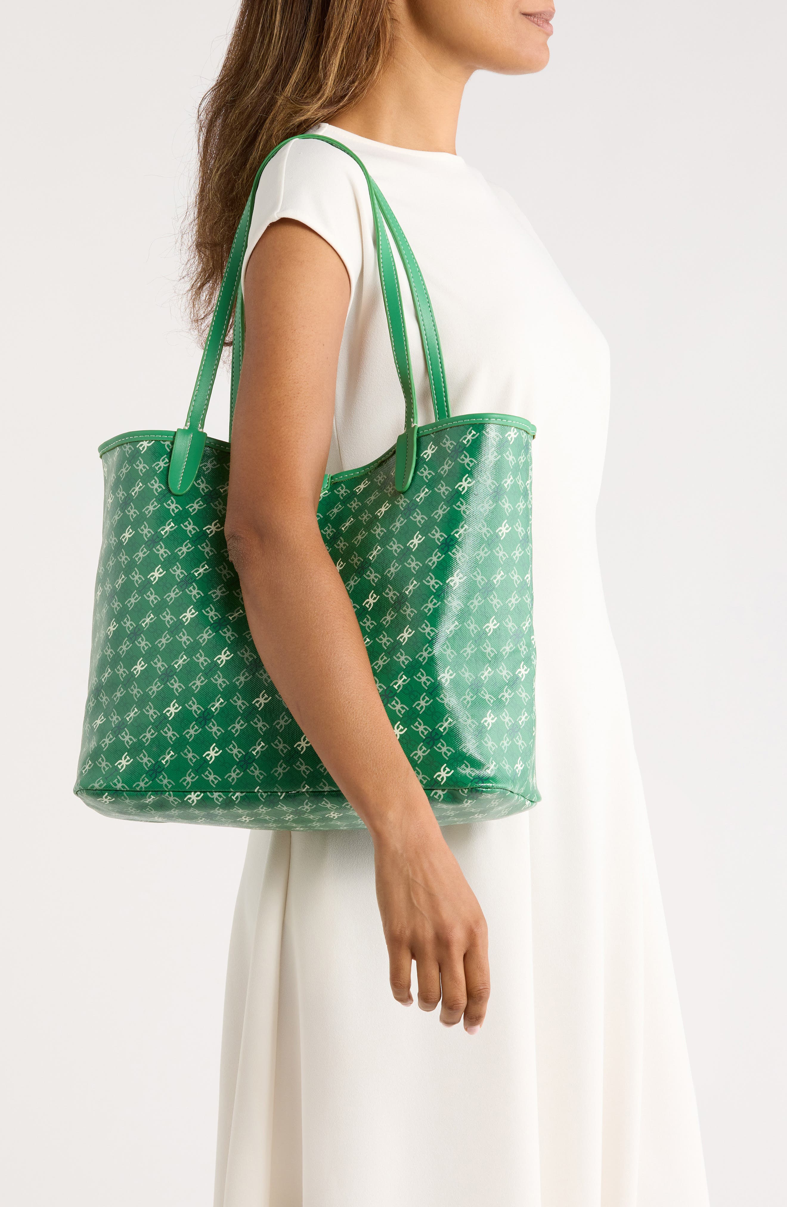 Sam Edelman Harper Monogram Medium Shopper Tote Bag, Alternate, color, 