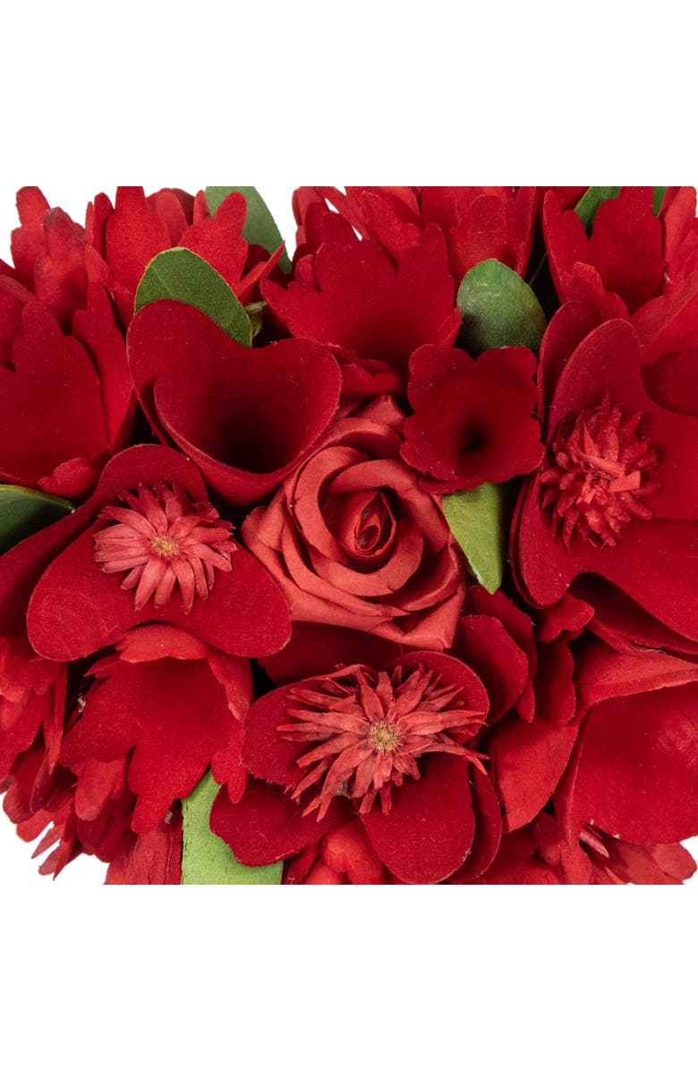 Northlight Wooden Mixed Floral Valentine's Day Heart Artificial Topiary - 14" - Red, Alternate, color, 