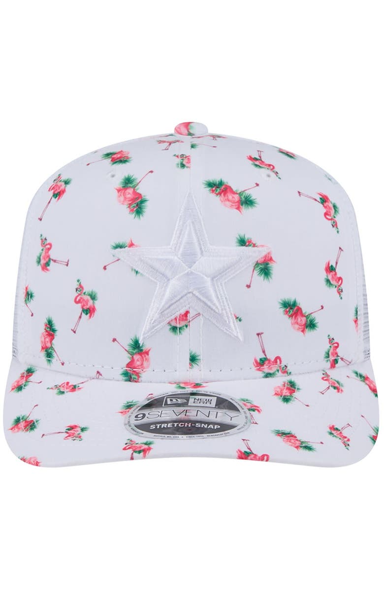New Era Men's New Era White Dallas Cowboys Adventure Flamingo Pattern 9SEVENTY Stretch-Snap Hat, Alternate, color, White