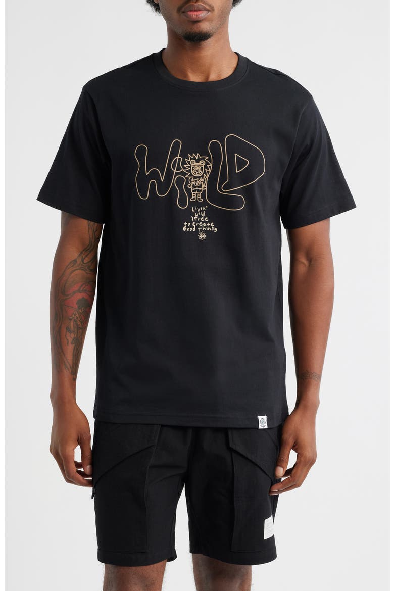 Wild & Free Graphic T-Shirt, Main, color, BLACK