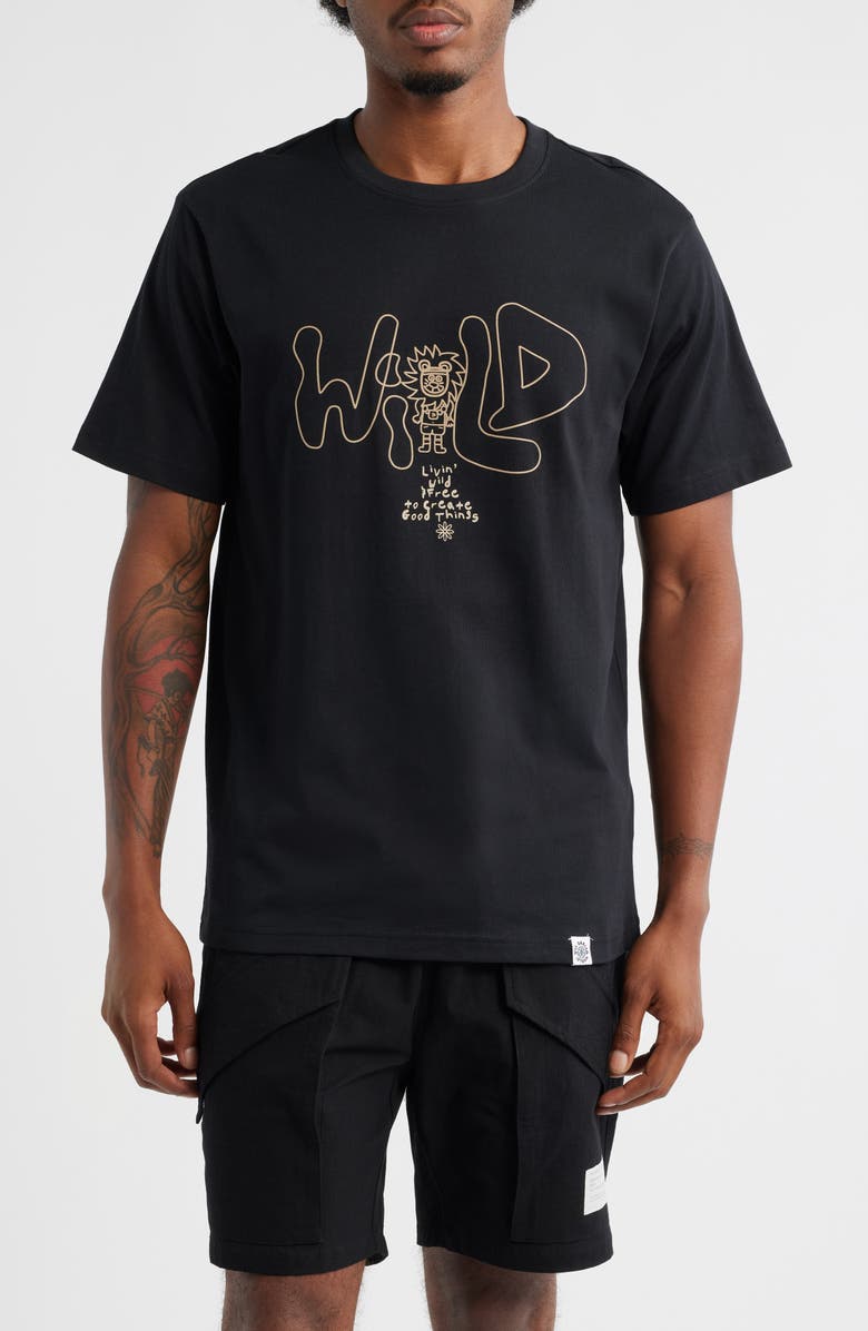 VIC GARCIA WORLD Wild & Free Graphic T-Shirt, Main, color, Black