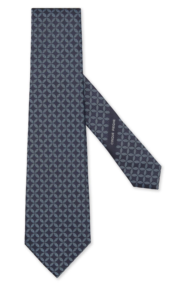 ZEGNA TIES Cinque Pieghe Diamond Jacquard Silk Tie, Main, color, 