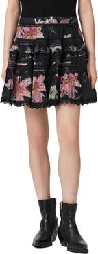 AllSaints Zora Floral Lace Detail Miniskirt