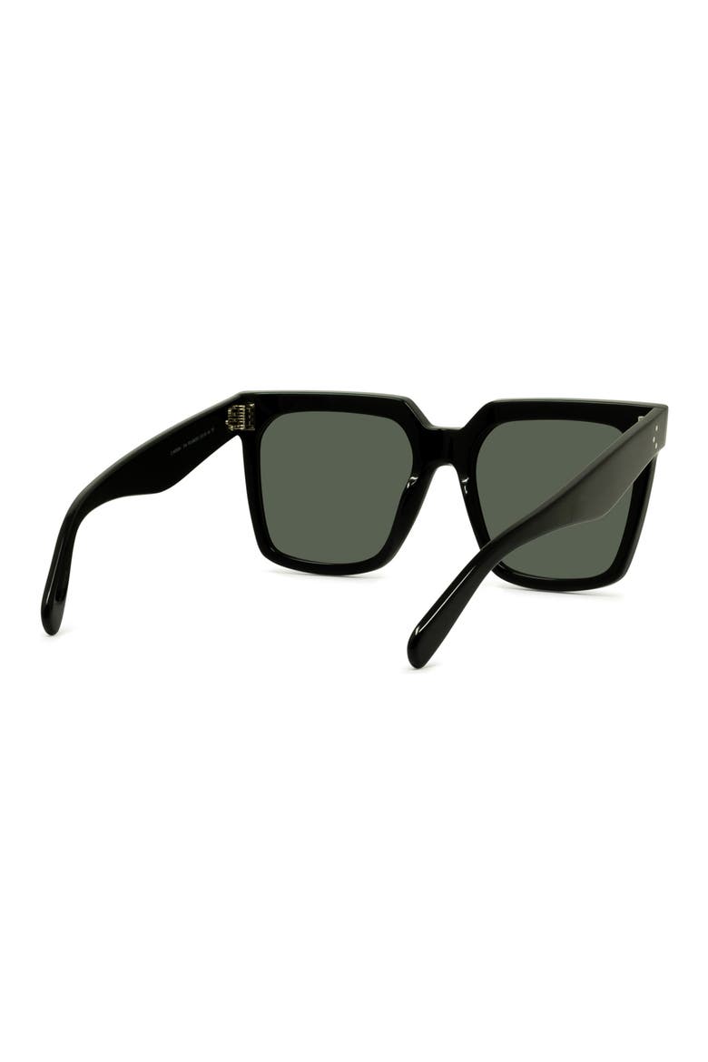 Bold 3 Dots 55mm Polarized Square Sunglasses, Alternate, color, SHINY BLACK/ SMOKE