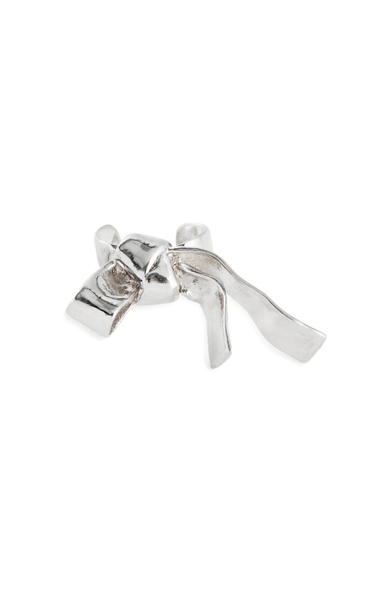 SHANA CAVE Tie Ear Cuff, Main, color, Silver