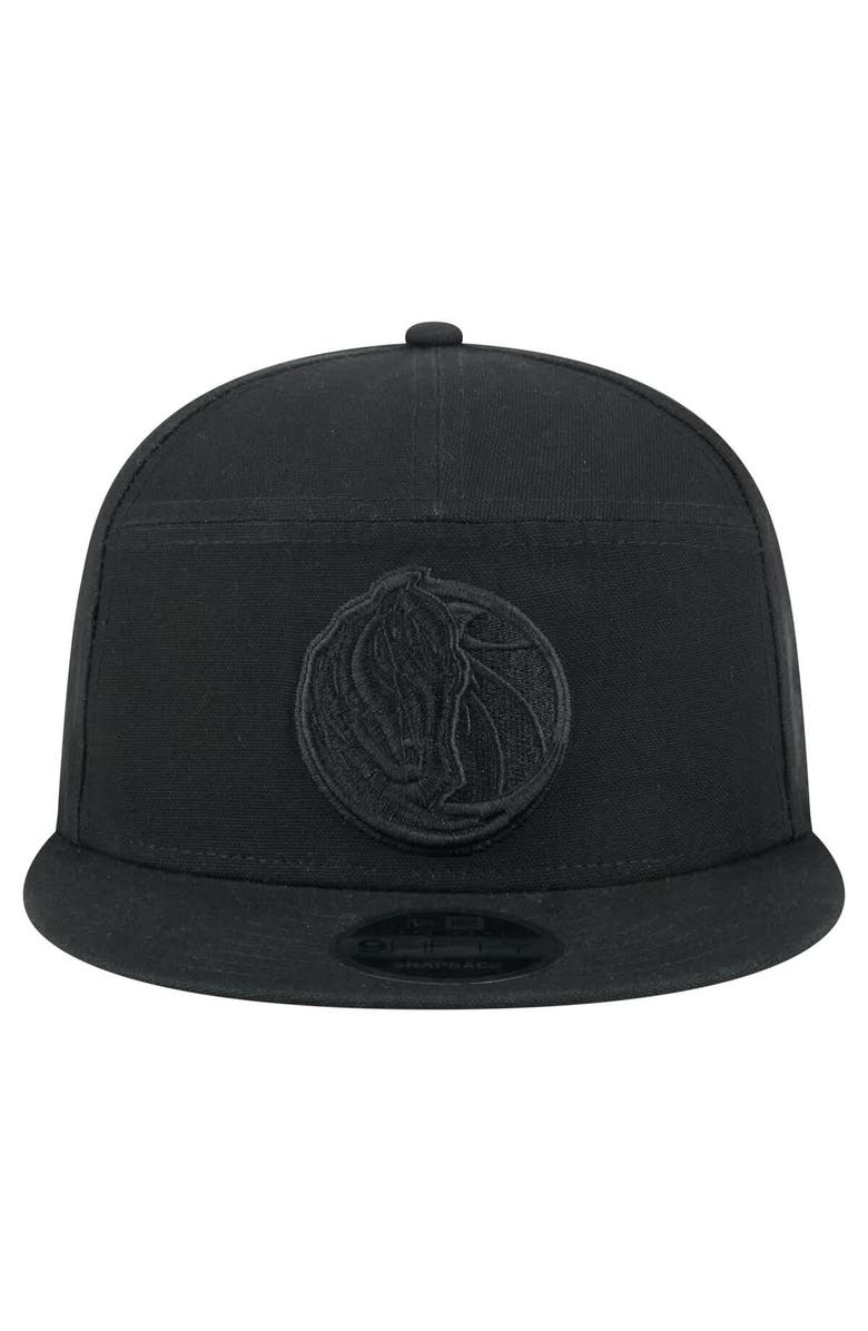New Era Men's New Era Black Dallas Mavericks Adventure Canvas Split Panel 9FIFTY Snapback Hat, Alternate, color, Black