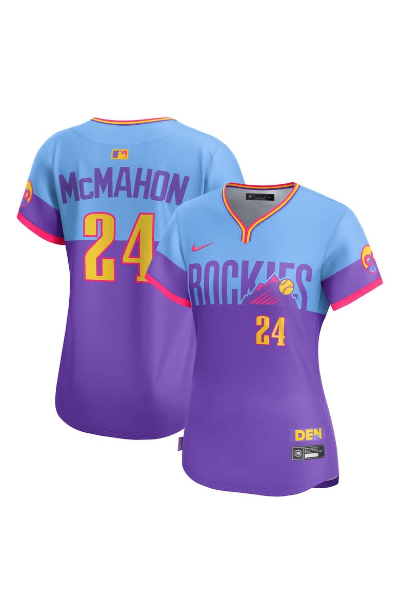 Nike Women's Nike Ryan McMahon Purple/Light Blue Colorado Rockies 2025 City Connect Limited Player Jersey, Main, color, 