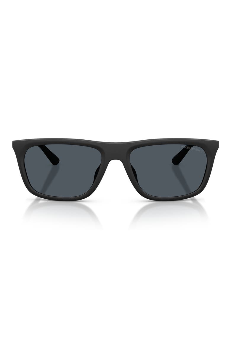 57mm Pillow Sunglasses, Main, color, MATTE BLACK / DARK GREY