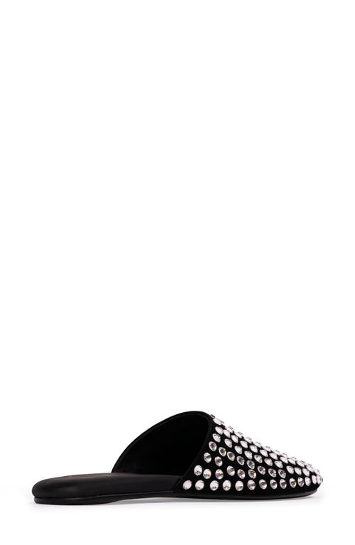 Black Suede Studio Puffy Knot Slide Sandal In Black Embellished