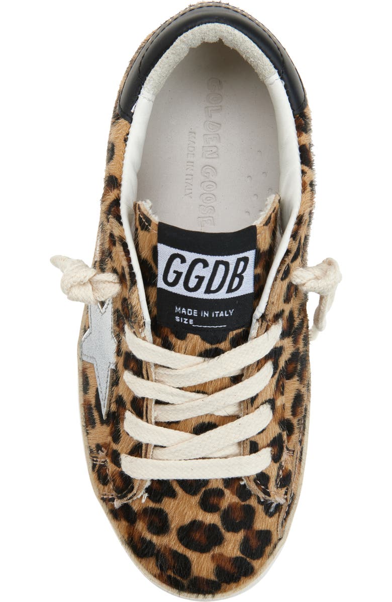 Golden Goose Kids' Super-Star Genuine Calf Hair Sneaker, Alternate, color, Black Brown Leo/ Platinum