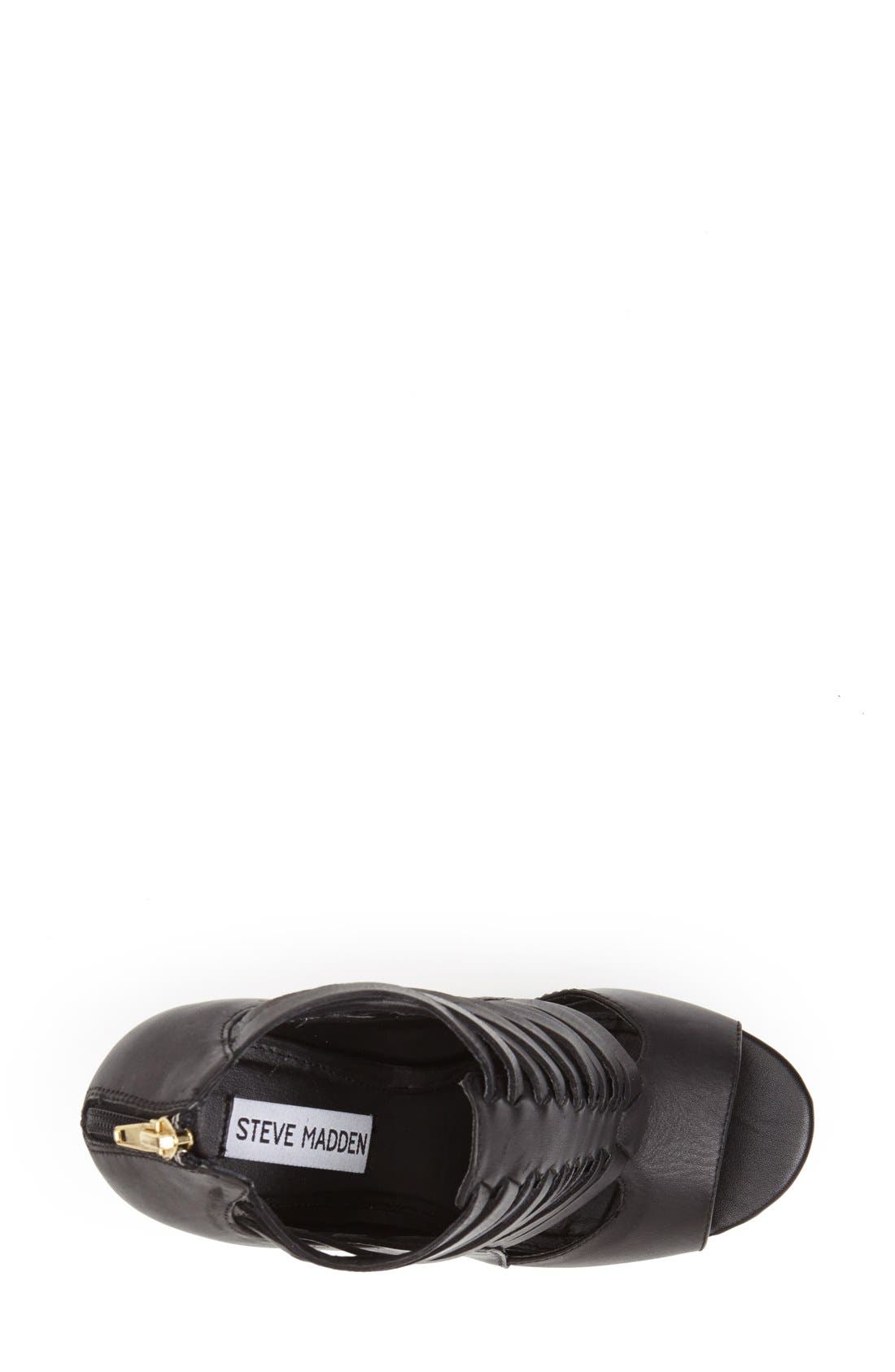 'Louees' Wedge Sandal, Alternate, color, BLACK LEATHER