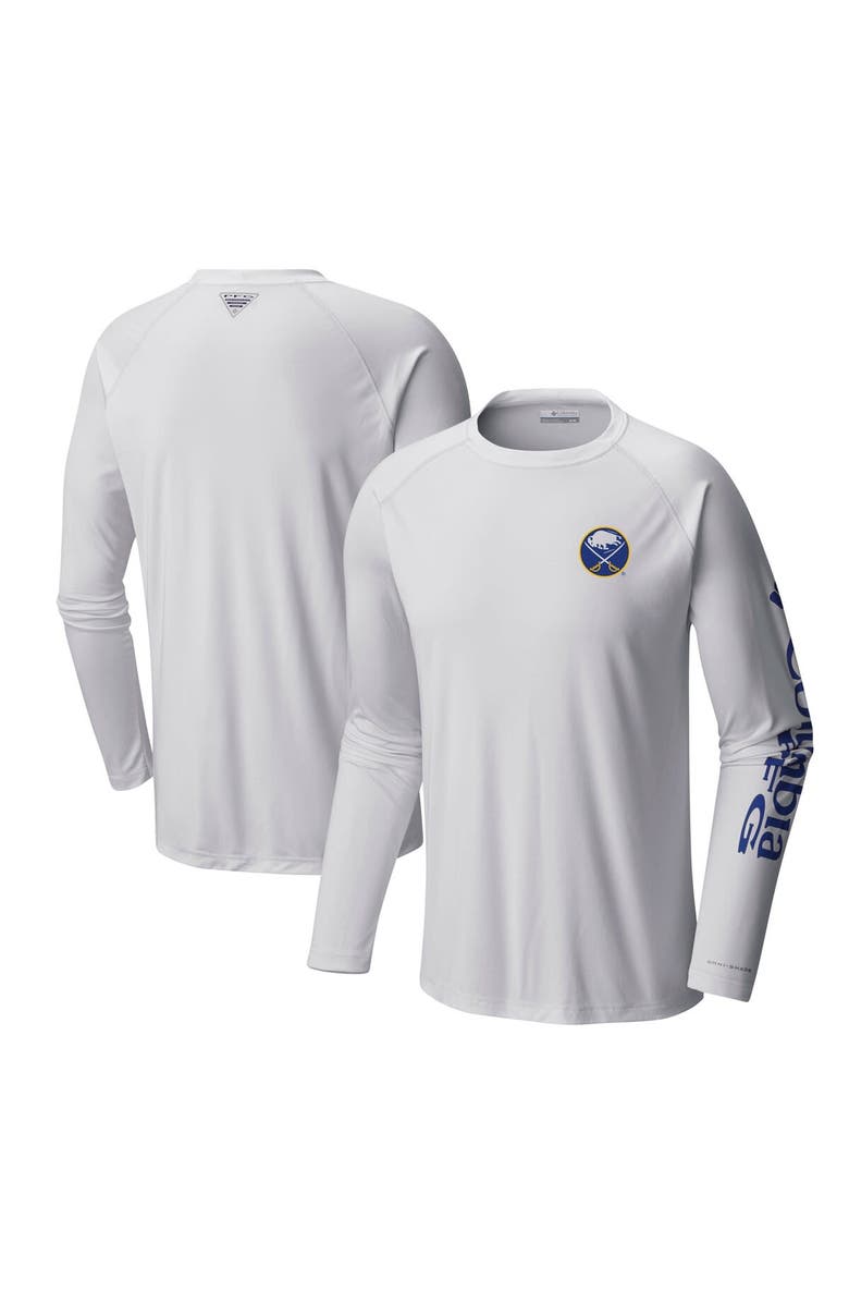 Columbia Men's  Columbia White Buffalo Sabres Terminal Tackle Omni-Shade Raglan Long Sleeve T-Shirt, Alternate, color, White