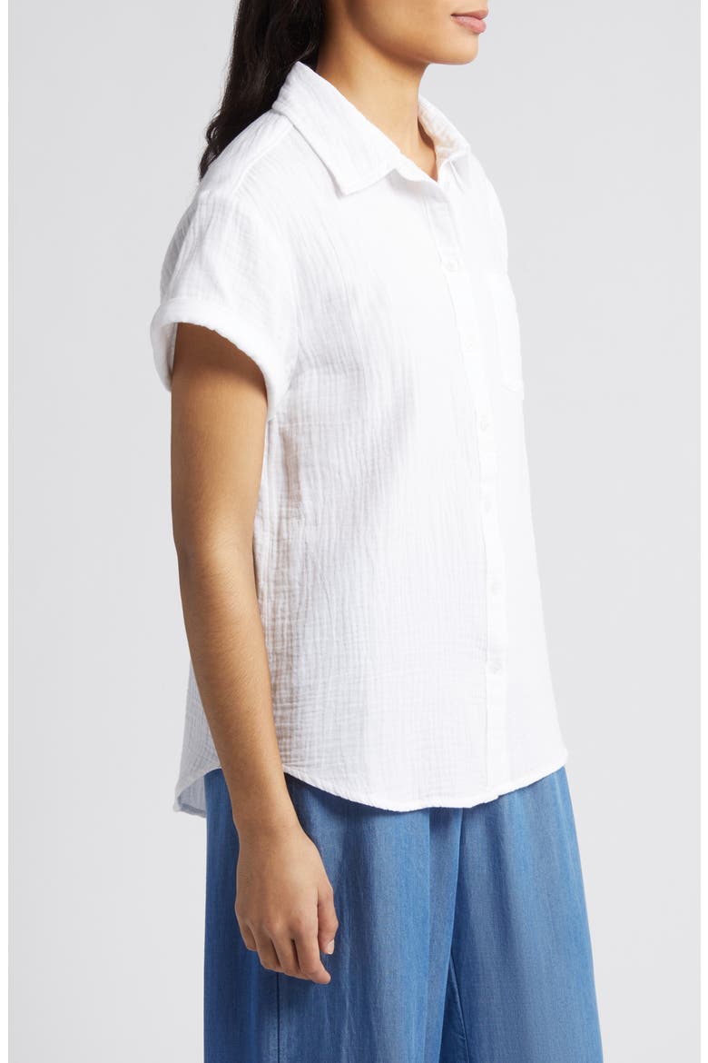Cotton Gauze Camp Shirt, Alternate, color, WHITE