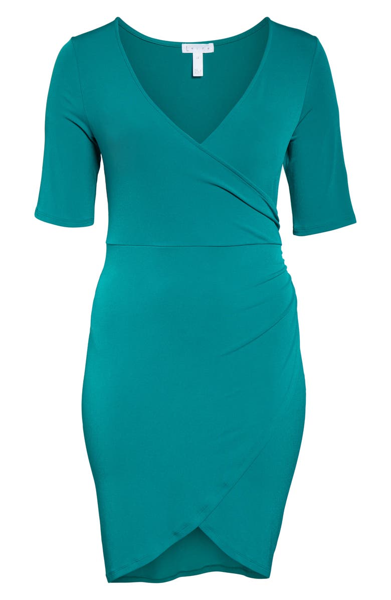 Leith Ruched Wrap Body-Con Dress, Alternate, color,